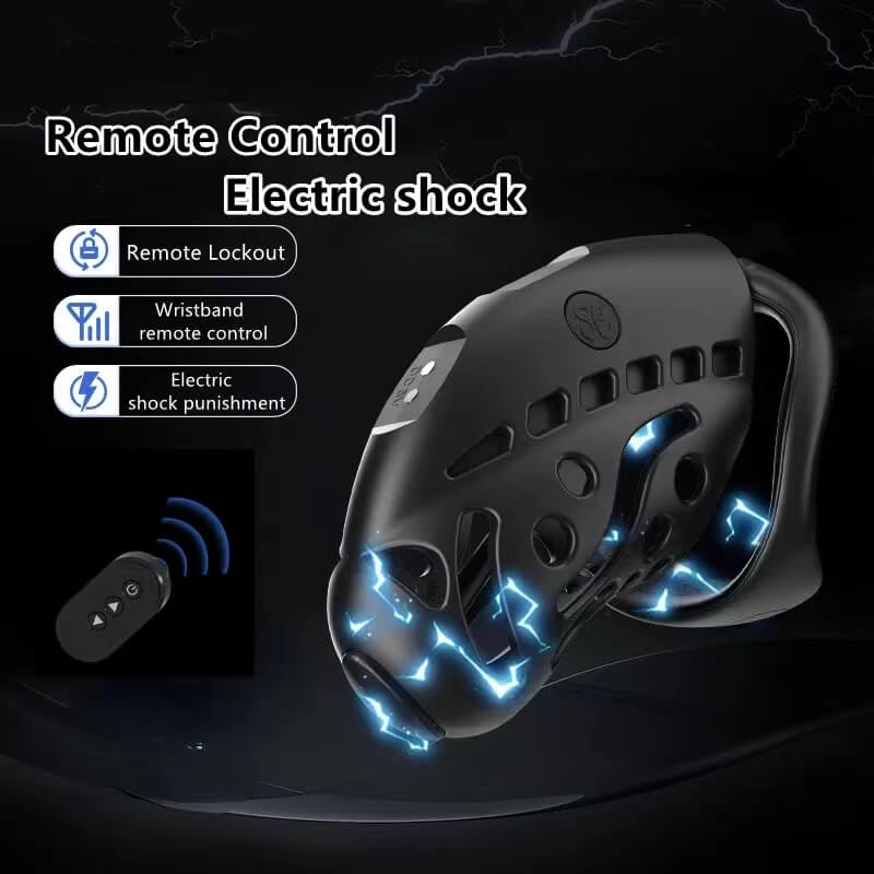 Wireless Remote Control Electric Shock Chastity Cage